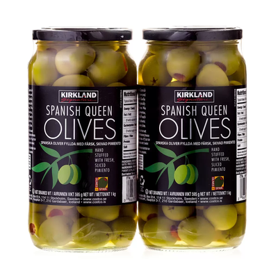 Spanish Queen Pimiento Stuffed Olives  from Kirkland Signature