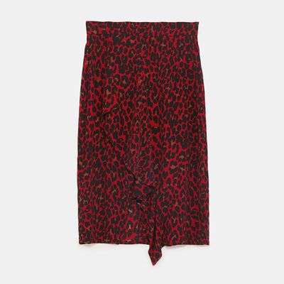 Leopard Print Asymmetric Skirt  from Zara 