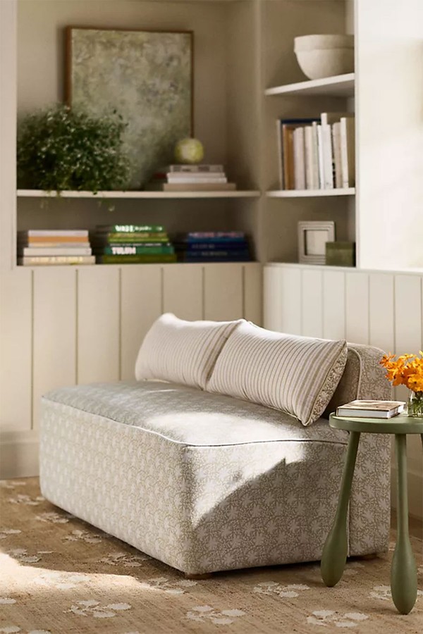 Magnolia Linen-Blend Dining Bench