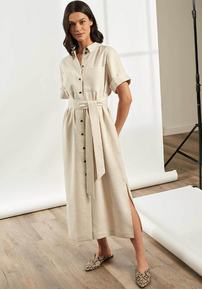 Lexi Short Utility Sleeve Maxi Shirt Dress  from Cefinn