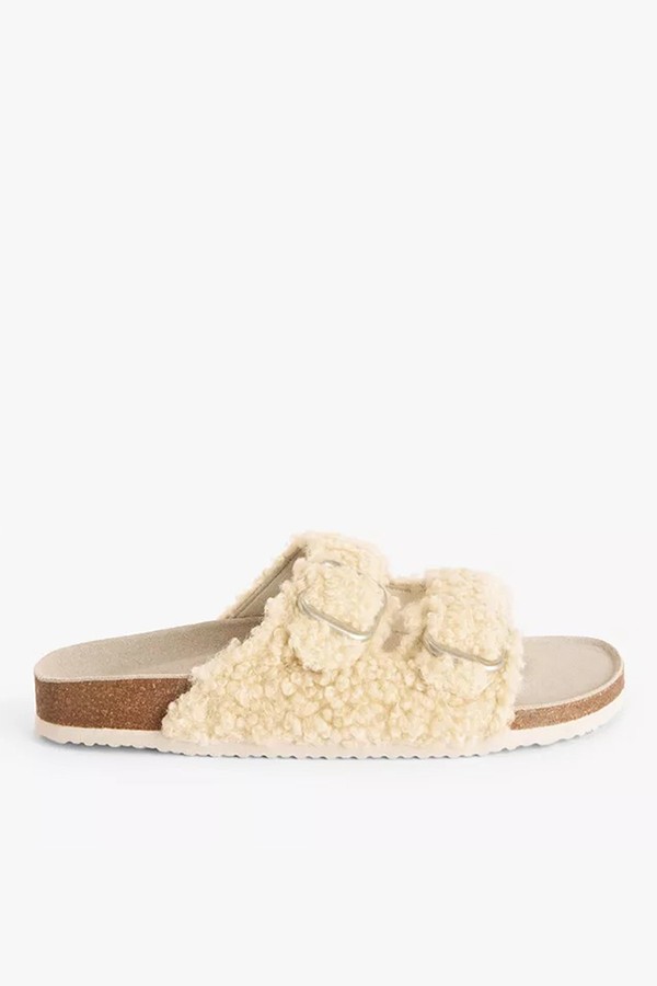 Faux Borg Footbed Slippers from John Lewis