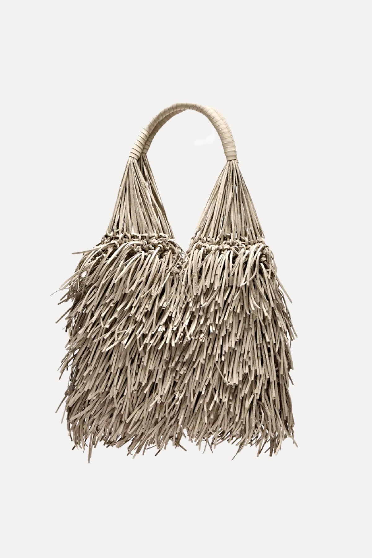 Nappa Leather Bag With Fringe Detail from Massimo Dutti