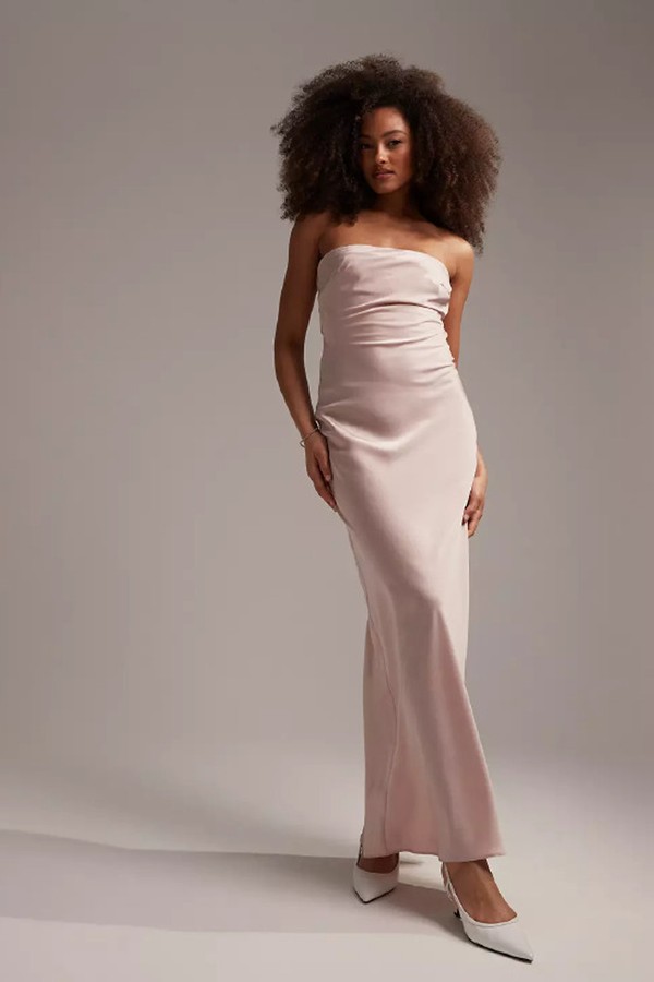 Bridesmaid Satin Bandeau Maxi Dress from ASOS