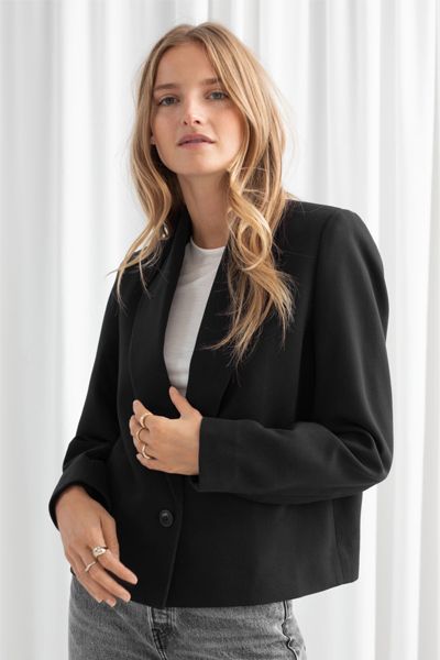 Pointed Lapel Single Button Blazer