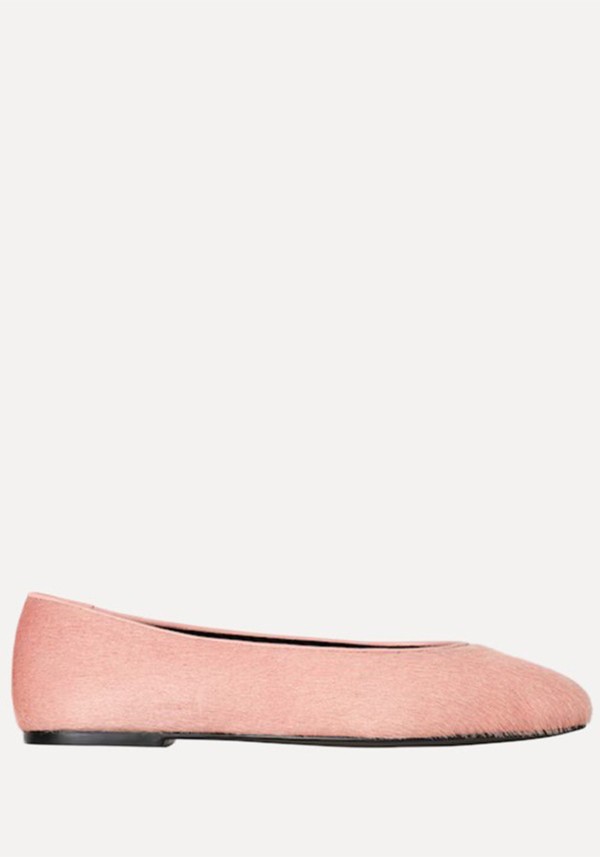 Pony Hair-Effect Leather Ballets Flats
