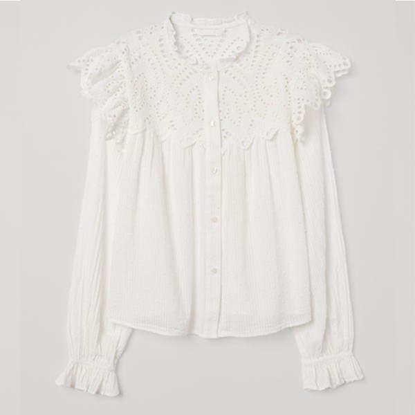 Blouse With Broderie Anglaise from H&M