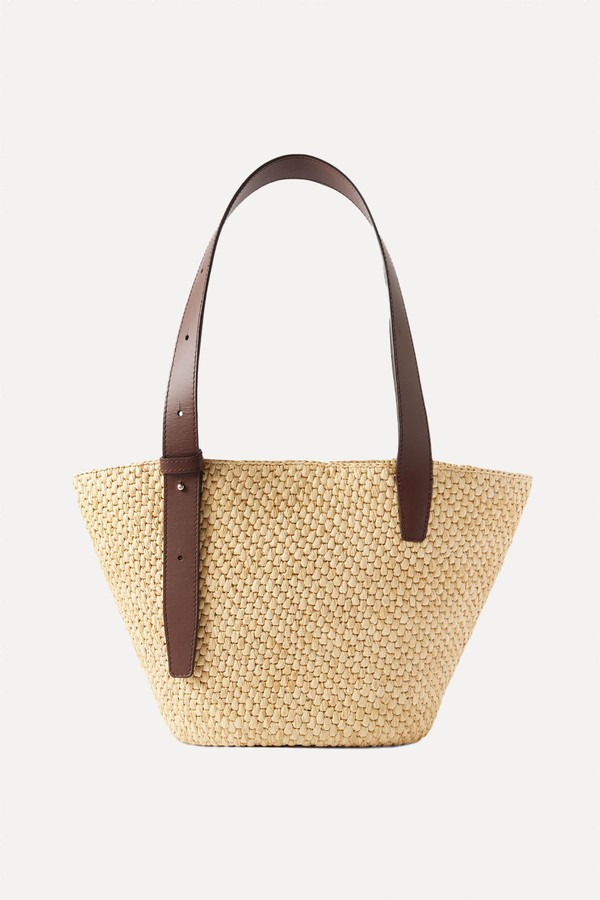 The Bianca Leather-Trimmed Raffia Tote from LIÉ STUDIO