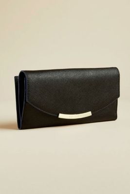 Leather Matinee Purse With Contrast Piping