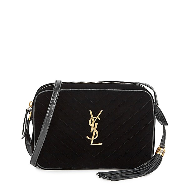 Lou Quilted Velvet Cross-Body Bag from Saint Laurent