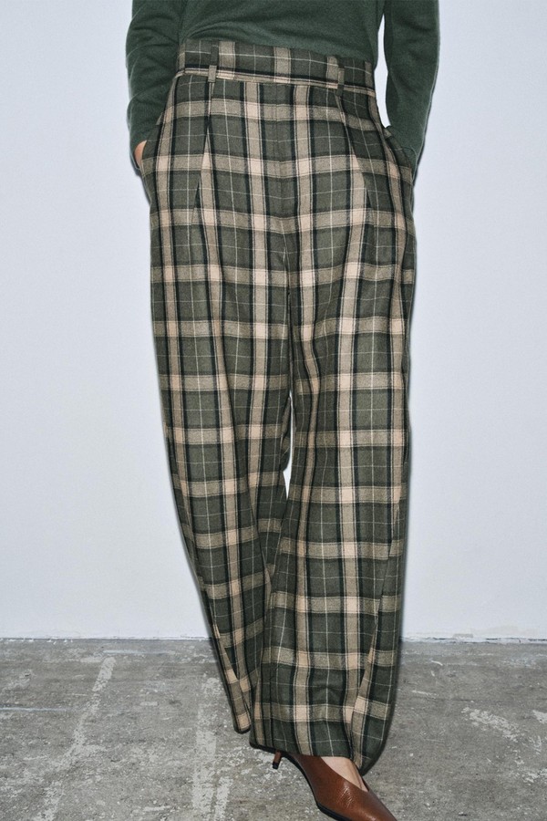 Check Trousers With Wool