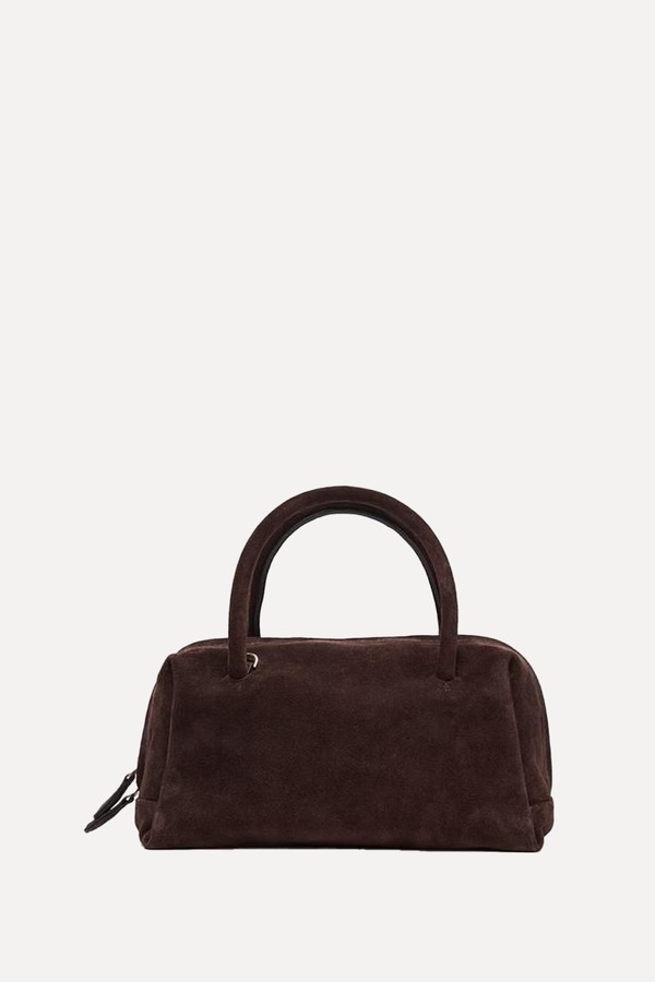 Split Suede Bowling Bag