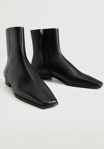 Leather Pointed Ankle Boots from Mango