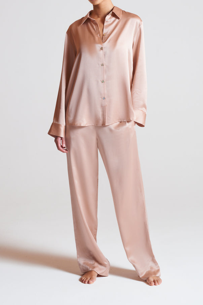 London Pale Blush Silk Pyjama Bottom   from Asceno 