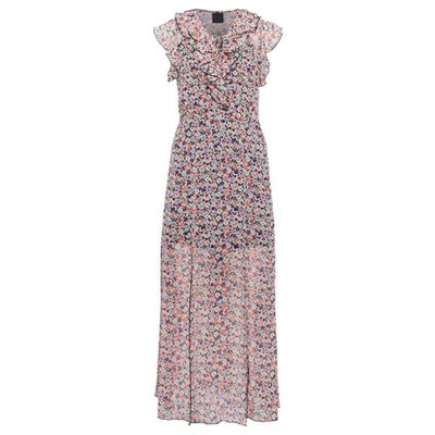 Ruffled Floral-Print Georgette Midi Dress from Anna Sui