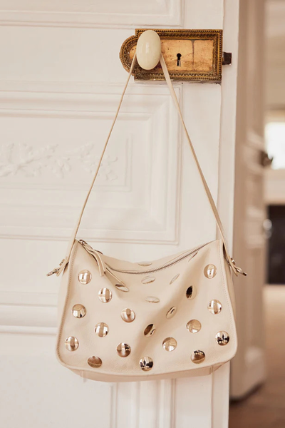 Cream Leather Studded Bag from Mint Velvet