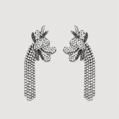 Rhinestone Pendant Earrings from Mango