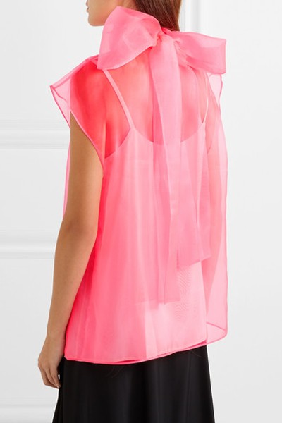 Bow-Embellished Organza Top from Prada