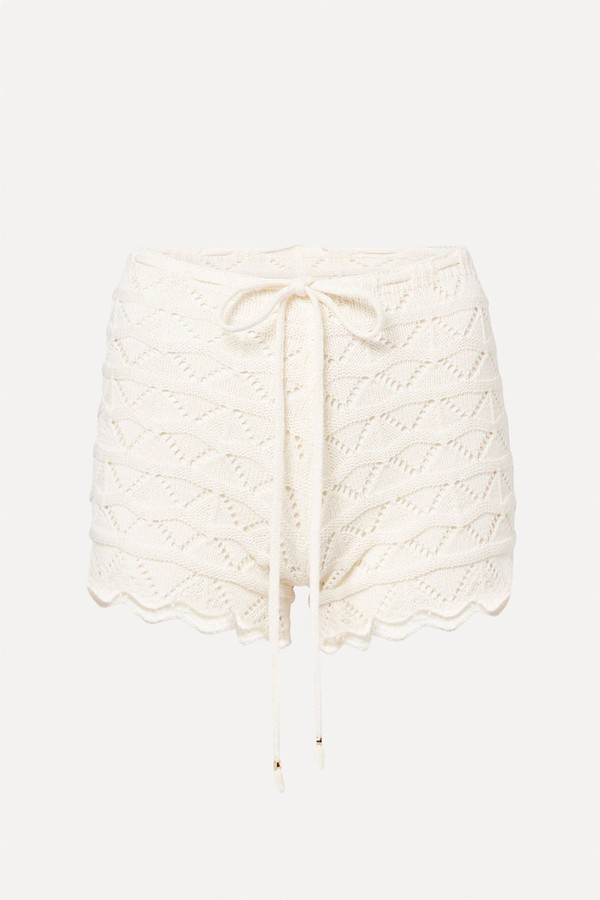 Mina Crochet Cotton-Blend Shorts from Bananhot
