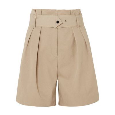 Waoi Belted Pleated Canvas Shorts from Malene Birger 