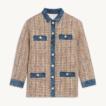  Tweed Jacket With Denim Inserts, £419 | Sandro Paris