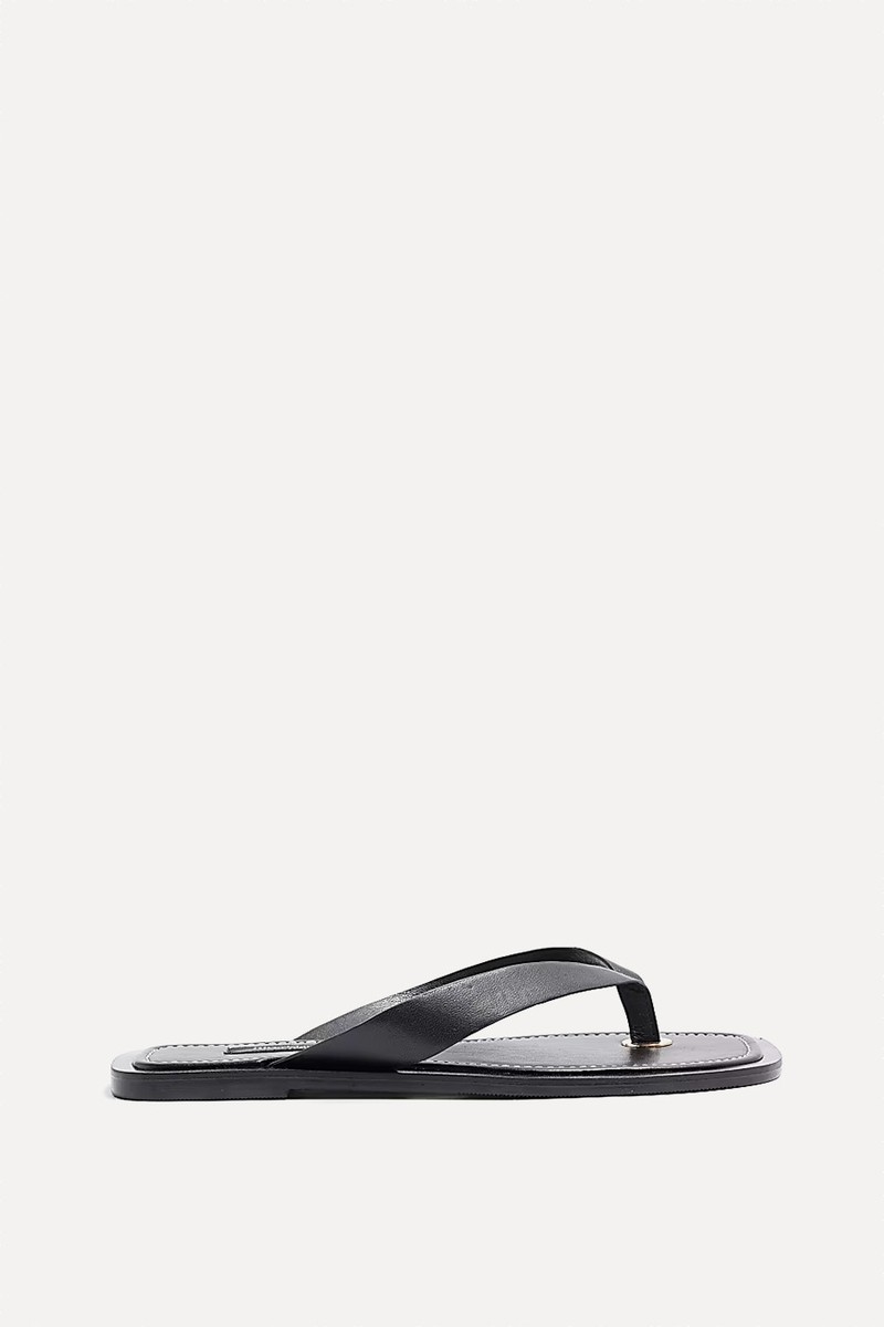 Leather Flat Sandals from River Island