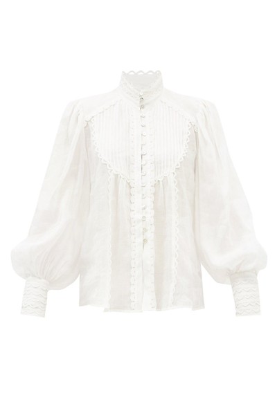 Songbird High Neck Ramie Blouse from ALÉMAIS