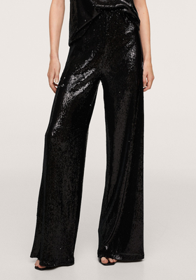 Sequined Palazzo Trousers from Mango