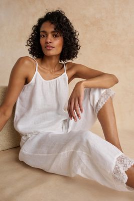 Linen Crochet Lace Pyjama Set from The White Company