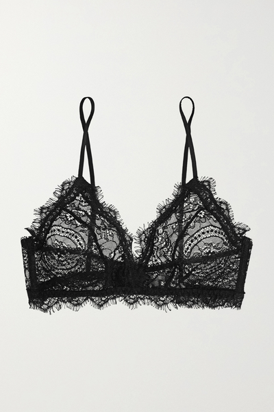 Stretch-Lace Soft-Cup Triangle Bra from Anine Bing