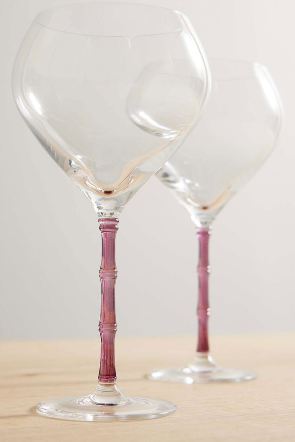 Set Of 2 Bamboo Balloon Crystal Glasses from La DoubleJ