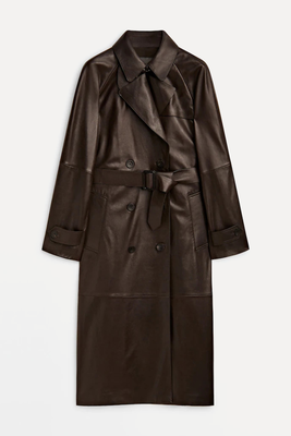 Nappa Leather Trench-Style Coat With Belt from Massimo Dutti