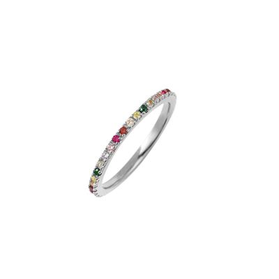 Silver Rainbow Stacking Ring