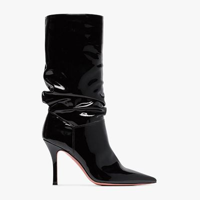 Ida 95 Patent Leather Ankle Boots from Amina Muaddi