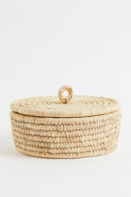 Braided Straw Lidded Basket from H&M