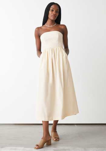 Voluminous Bandeau Midi Dress