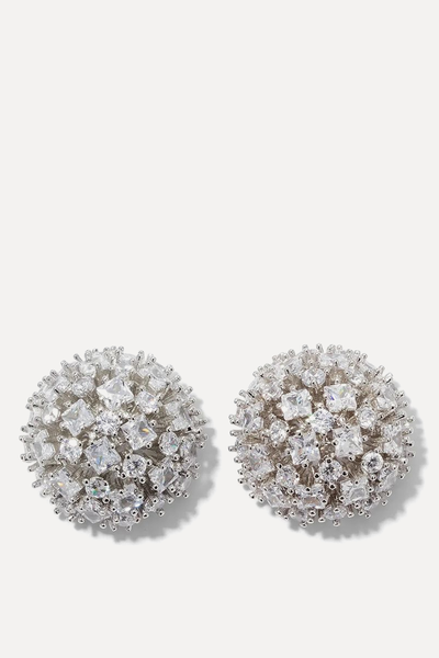 Crystal Button Earrings