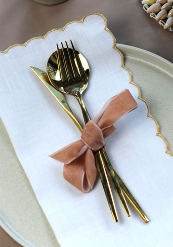 Gold Scallop Edge Placemats Napkins Set of 4, £30 | Sun & Day