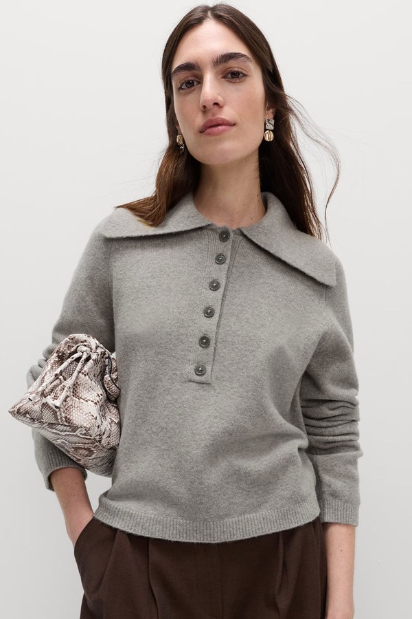 Collared Jumper With Cotton