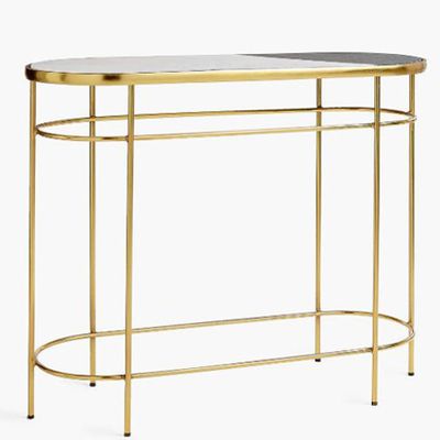 Swoon Sartre Marble Console Table, Gold/Green from John Lewis 