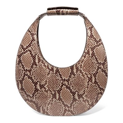 Moon Snake-Effect Leather Tote from Staud