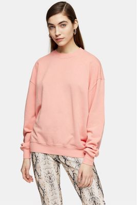 Dusty Pink Stonewash Sweatshirt from Topshop