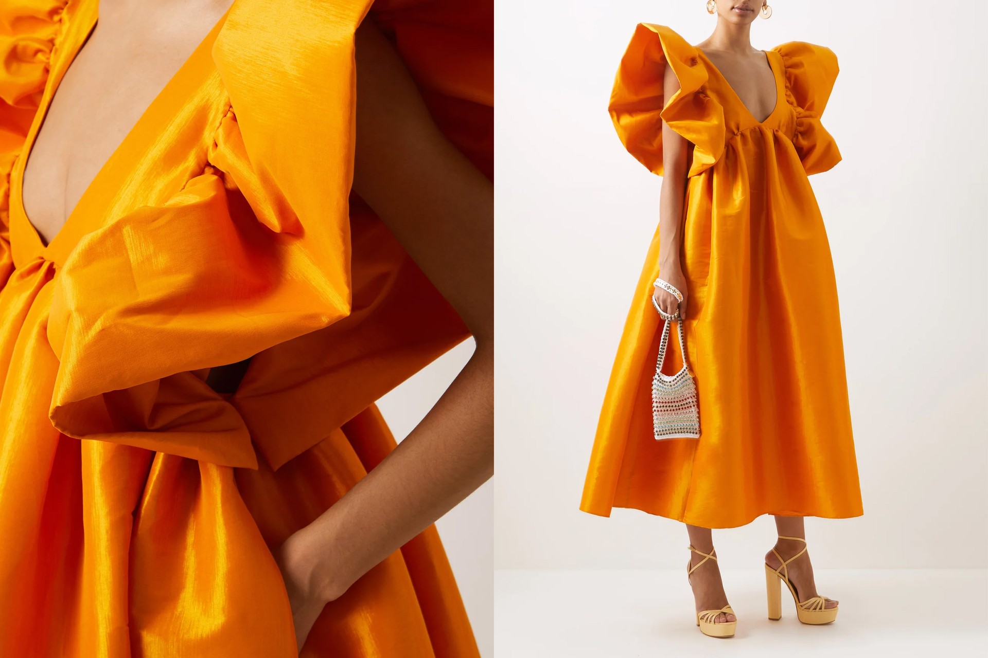 Adriana Ruffled Silk-blend Taffeta Dress, £710 | Kika Vargas