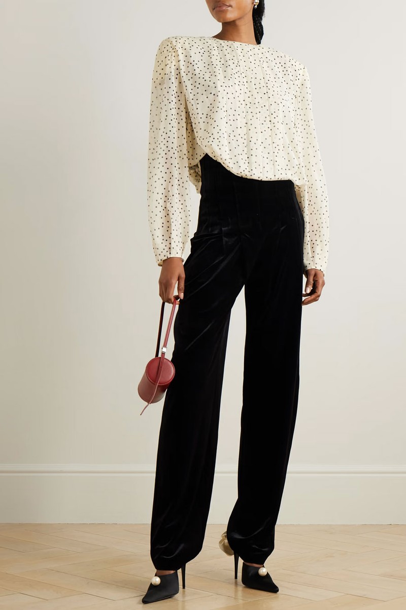 Asymmetric Pleated Stretch-Silk Chiffon Blouse from Magda Butrym