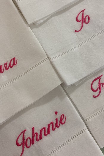 Hemstitch Name Napkin from Gigi & Olive