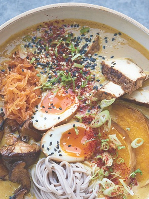 Curry Miso Ramen With Butternut Squash, Tofu & Kimchi