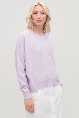 Lilac Melange Relaxed Cashmere Jumper from COS