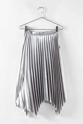 Pleated Metallic Skirt from Bershka