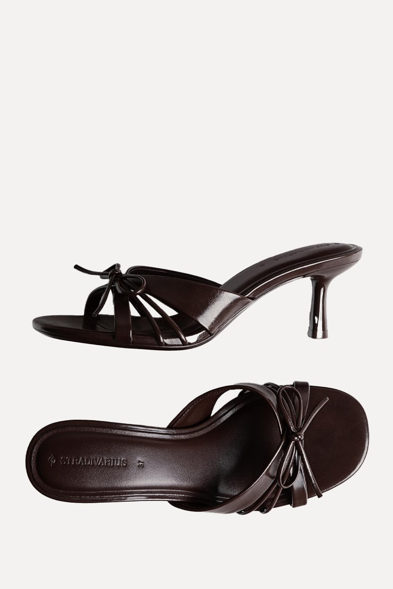 Heeled Sandals With Bow
