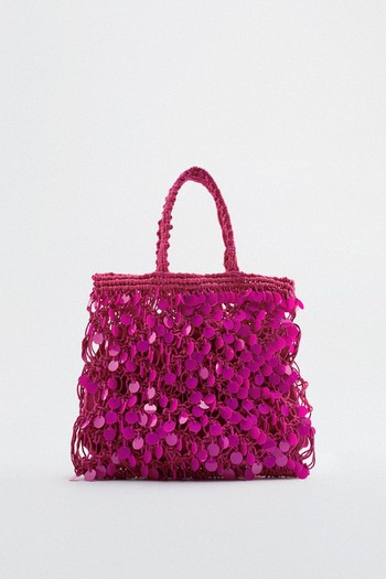 Beaded Fabric Handbag from Zara