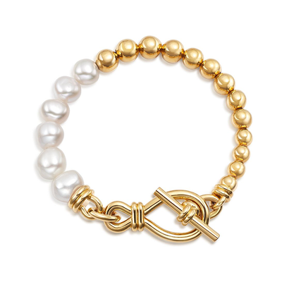 Baroque Pearl Beaded T-Bar Bracelet from Missoma